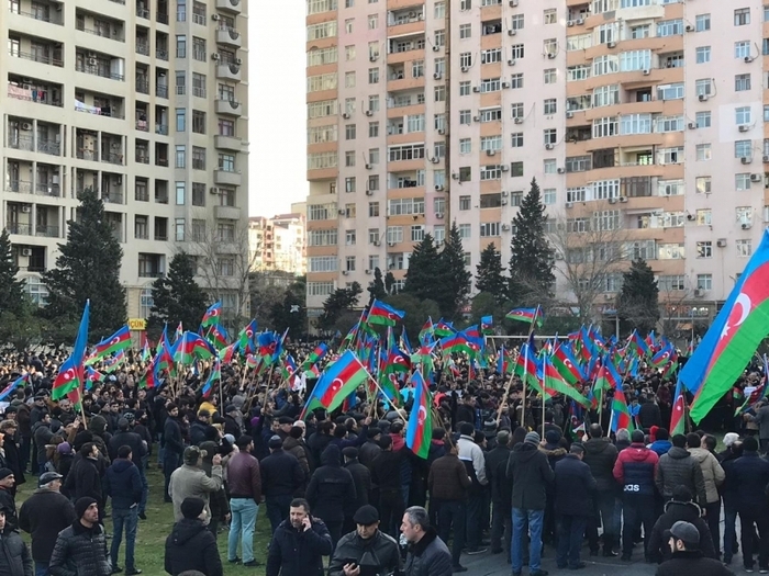 Musavat Party Holds Protest in Front of Iranian Embassy to Azerbaijan
